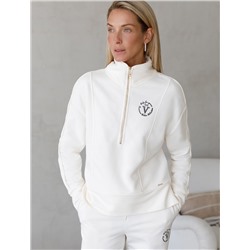 Джемпер с воротом на молнии из петельчатого  футера трехнитки с эластаном