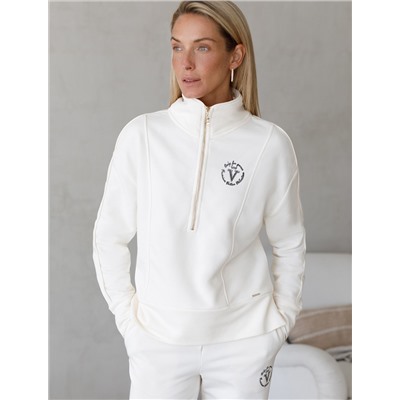 Джемпер с воротом на молнии из петельчатого  футера трехнитки с эластаном