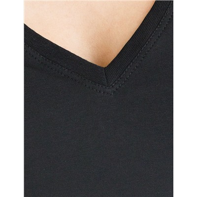 Базовая футболка из премиального хлопка с V образным вырезом