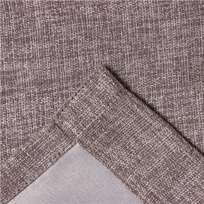 Штора блэкаут портьерная «Этель» Natural, 250×265 см, серая, рогожка 275 г/м²