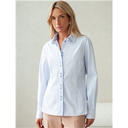 Блузка прилегающего силуэта из хлопка