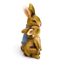 Садовая фигура из полистоуна «Заяц с дочкой», 23×18×12 см