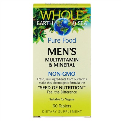 Natural Factors, Пищевая добавка Whole Earth & Sea, мультивитаминный и минеральный комплекс для мужщин, 60 таблеток
