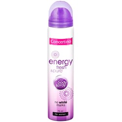 Дезодорант-спрей женский Concertino Enegry Fresh &amp; Pure Парфюмированный, 75мл
