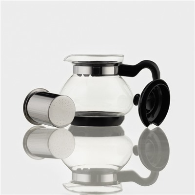 Чайник заварочный «Мелодия», 750 мл, с металлическим ситом, стекло, МИКС