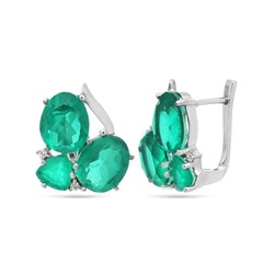 Серьги из серебра турмалин параиба айс выращ., Богема