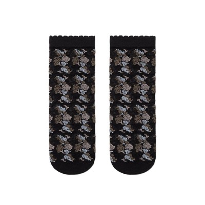 Полиамидные CONTE FANTASY Тонкие носки с имитацией цветочной вышивки