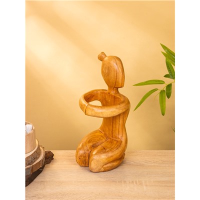 УЦЕНКА Подставка под бутылку дерево «Человек» 10×13×30 см