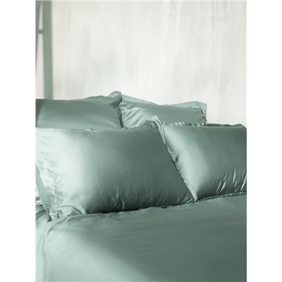 Наволочка SL Home Tencel, 70×70+3 см, оливковая, тенсель, эвкалиптовое волокно 100%