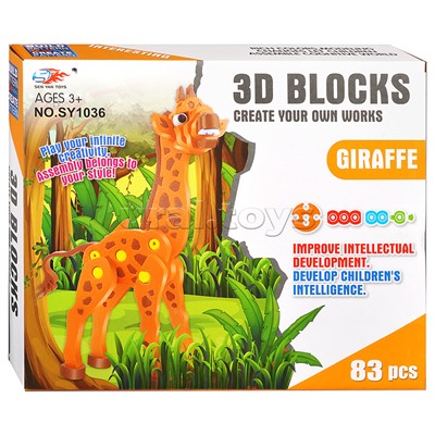Конструктор "Жирафик" (83 дет.) в коробке
