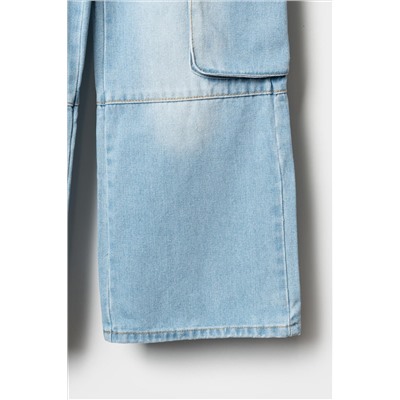 Брюки текстильные джинсовые для девочек PLAYTODAY, 1240612