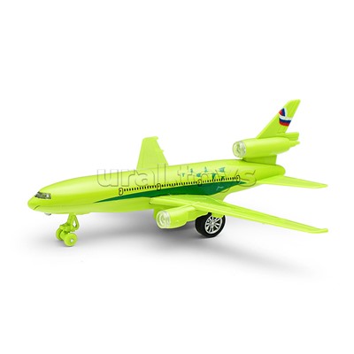 Машина металл свет-звук Авиалайнер 19,5см, кор.