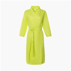 Халат вафельный женский Экономь и Я рукав 3/4, размер 46-48, салатовый, 100% хлопок, 200 г/м²