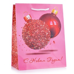 Бумажный пакет для сувенирной продукции с ламинацией, с шириной основания 17,8 cм.