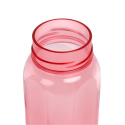 Бутылка для воды спортивная, прозрачная, 450 мл, 20×8 см, пластиковая, розовая