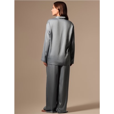 Пижама женская (рубашка, брюки) SL HOME Tensel Home, размер 40-42, голубая