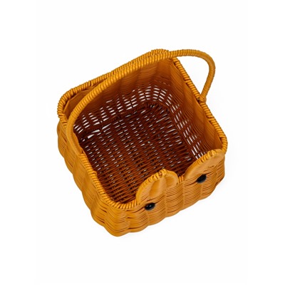 Корзина плетёная для хранения «Заяц», 17×17×17 см, ручка h=16 см, коричневая