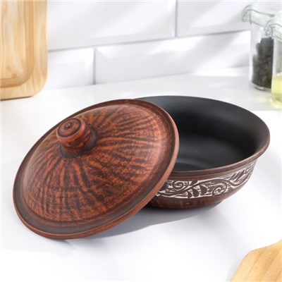 Блюдо для запекания «Ангоб», 550 мл, 11×16 см, красная глина