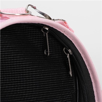 Сумка - переноска каркасная «Играющие котики», размер М, 40×21×27 см, розовая