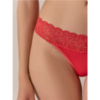 Трусы CONTE LACE WAIST LBR 2481 Трусы «бразилиана» из хлопка с кружевом женские