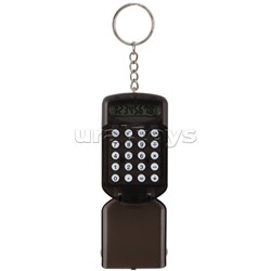 Калькулятор-брелок "Transparent" 37x64x12 мм, 8 разрядный, автоматическое вычисление квадратного корня, процентов, полупрозрачный черный, в блистере с подвесом