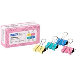 Зажим для бумаг 19 мм цветной BCLC19_19356