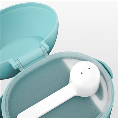 УЦЕНКА Контейнер для хранения детского питания Крокша Я 450 мл., с ложкой, голубой