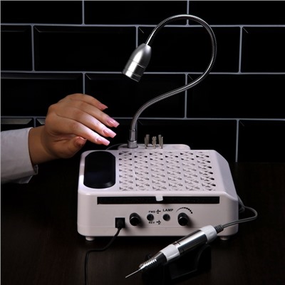 УЦЕНКА Аппарат для маникюра и педикюра Windigo LMH-04, 80 Вт, 35000 об/мин, лампа, ручка, белый 97