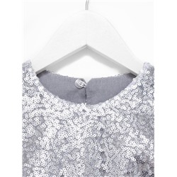 Платье для девочки KAFTAN с пайетками, серебристо-сиреневое, рост 122-128 см