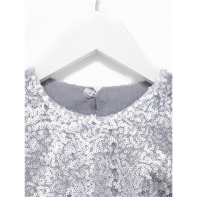 Платье для девочки KAFTAN с пайетками, серебристо-сиреневое, рост 122-128 см
