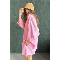 Костюм лён  SET019/27/Нежно-розовый