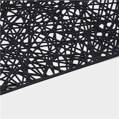 Дорожка на стол Доляна «Паутинка», 150×33 см, чёрная