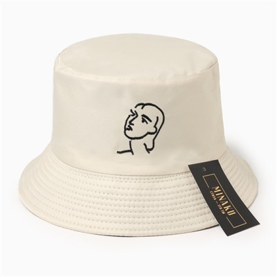 Панама женская двусторонняя MINAKU «Лицо», бежевая, размер 56-58