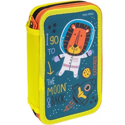 Пенал 6-ти ств. 190х115 мм "ЛЕВ КОСМОНАВТЫ" печать на ткани ПН-3015 Проф-Пресс