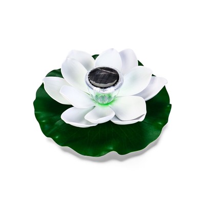 Садовая фигура - фонарь «Лотос», 28×28×9 см, для водоёмов, белая