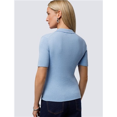 Джемпер-поло с застежкой на молнии из хлопка с кашемиром