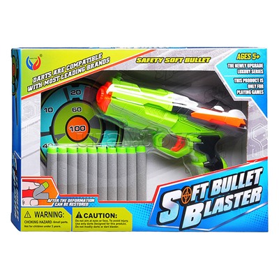 Набор Тир "Попади в цель!" с мягкими пулями и мишенью, в коробке