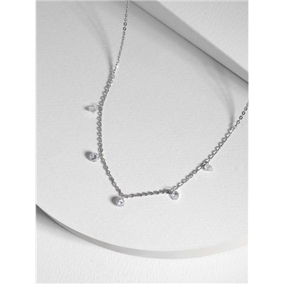 Колье из серебра с фианитами родированное 531015_001