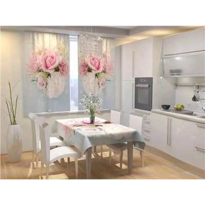 шторы для кухни без тюля 3*1,7 м