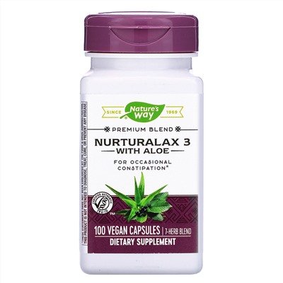 Nature's Way, Nurturalax 3 with Aloe, 100 Vegan Capsules