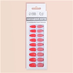 Накладные ногти, 24 шт., с клеевыми пластинами, форма миндаль, цвет неоновые/матовые, розовые