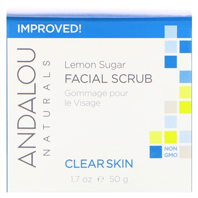 Andalou Naturals, Скраб для лица, лимон и сахар, очищение, 50 г (1,7 унции)