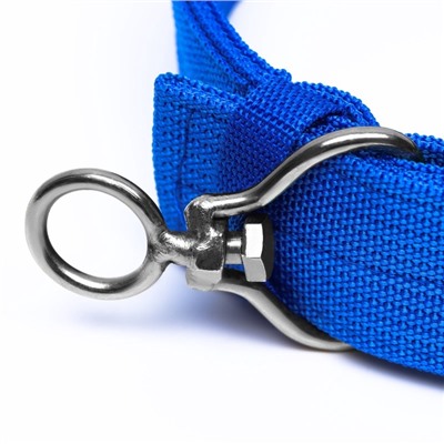 Ошейник четырехслойный с вертлюгом, 80×4.9 см, ОШ 64-74 см, полиэстер, синий