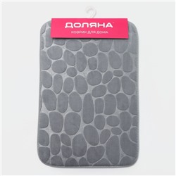 Коврик для ванной и туалета Доляна «Галька», 40×60 см, серый