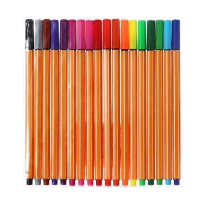 Набор капиллярных ручек, Calligrata «Полоски», линия 0.4 мм, 18 цветов