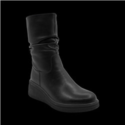 Сапоги из натуральной кожи на меху РМ-061-1 черные