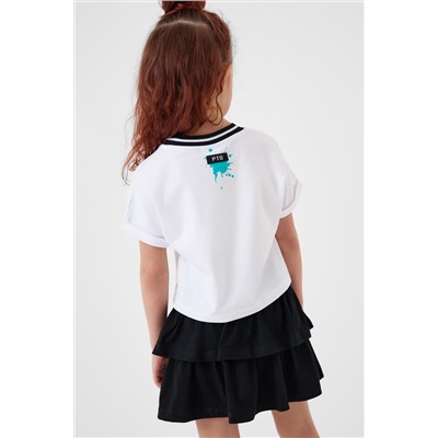 Комплект трикотажный для девочек: джемпер (футболка), юбка-шорты PLAYTODAY, 1240324