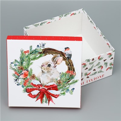 Набор подарочных коробк 3 в 1 «Новогодняя пора», 18 х 18 х 10 – 22 х 22 х 12 см