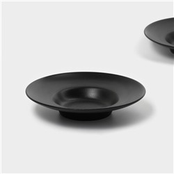 Набор тарелок фарфоровых для пасты Magistro Carbon, 21×21 см, 2 шт, цвет чёрный