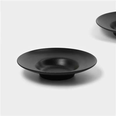 Набор тарелок фарфоровых для пасты Magistro Carbon, 21×21 см, 2 шт, цвет чёрный